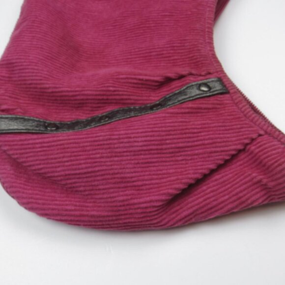 L.E.I Y2K Pink Purse Crescent Corduroy Shoulder Zipper Closure Bag - Picture 6 of 8
